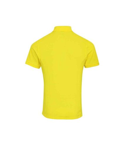 Mens coolchecker plus piqu polo shirt yellow Premier