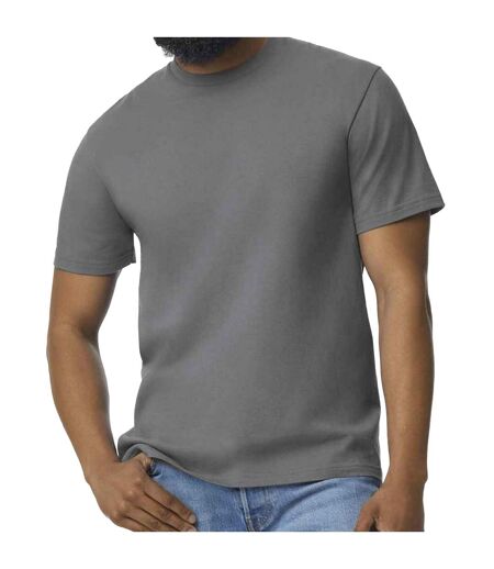 Mens midweight soft touch t-shirt charcoal Gildan