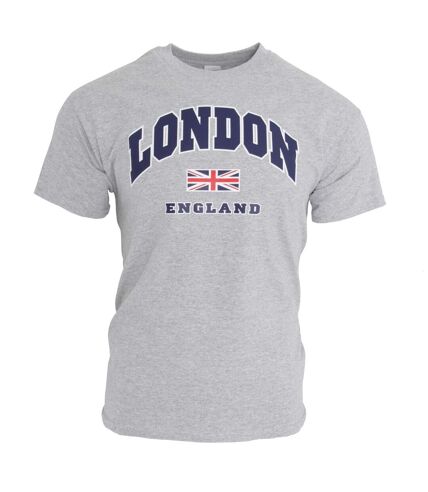 Mens London England Print Short Sleeve Casual T-Shirt (Sports Grey)