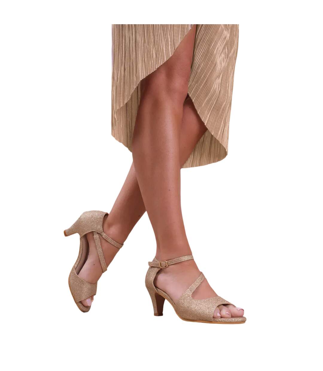 Talons hauts Larges beatrice femme beige doré Where´s That From-2