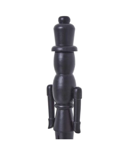 Wooden nutcracker ornament 60cm x 12cm x 14cm black Hill Interiors