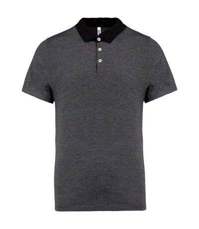 Polo bicolore pour homme - K260 - gris foncé et noir