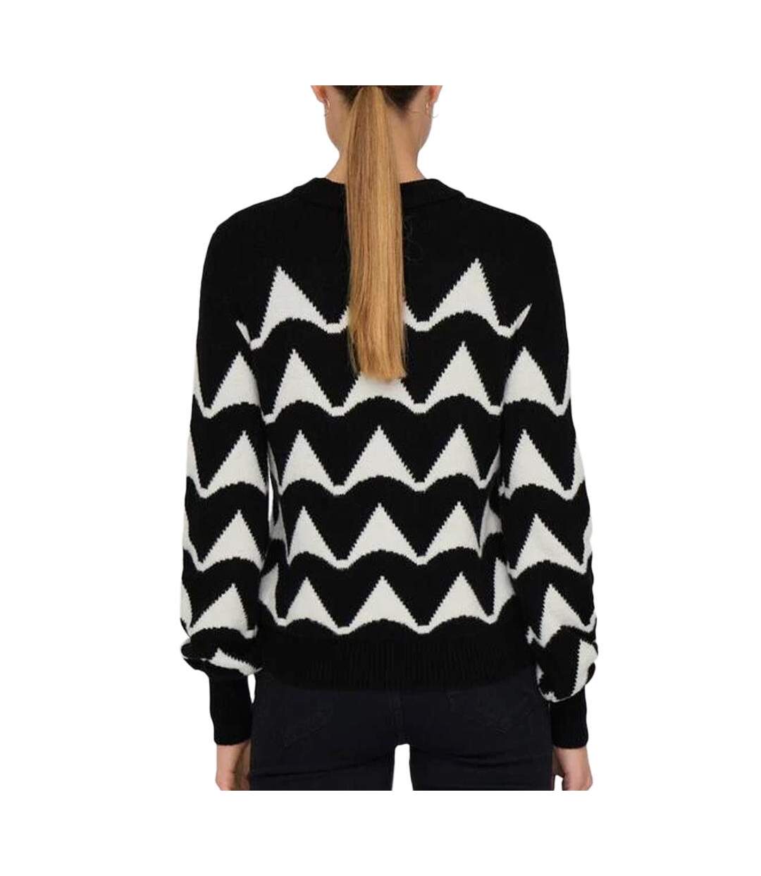 Pull noir/beige femme jdy tina-2