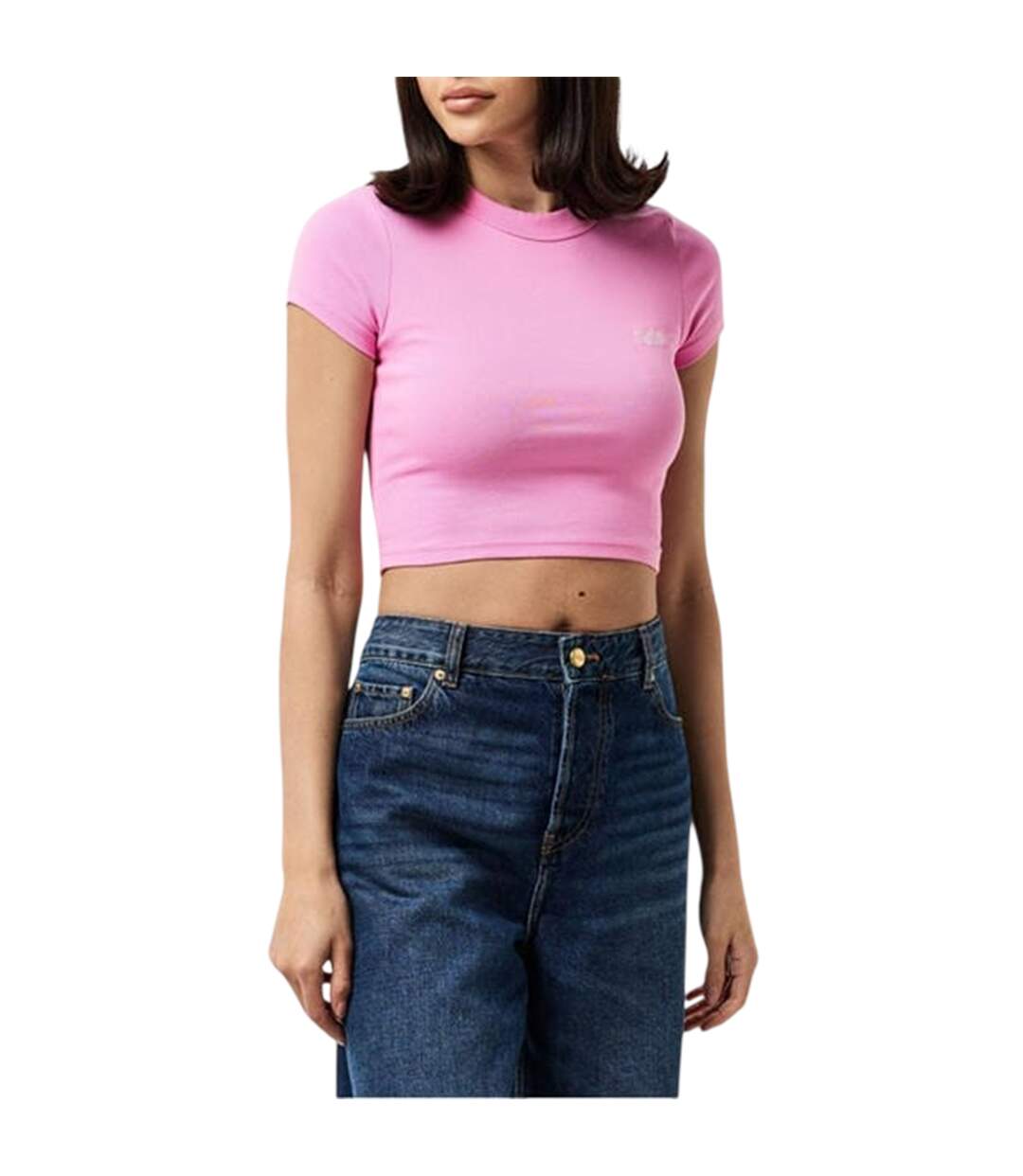 T-shirt Court Motif/style Logo Brodé Femme Rose Vif Tommy Jeans-3