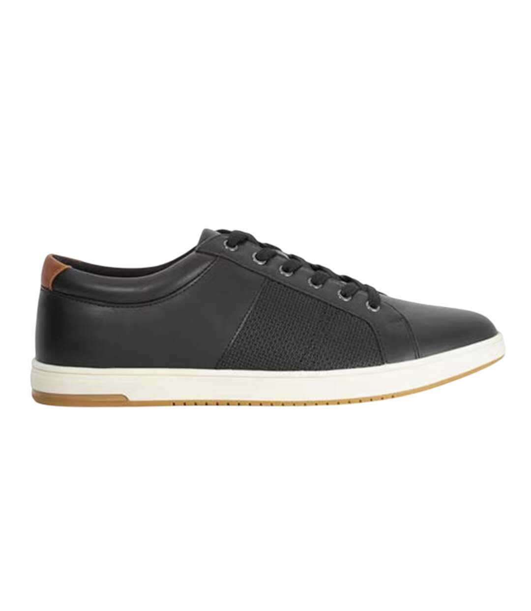 Mens Trez Canvas Low Cut Flat Shoes Black Dune London-3