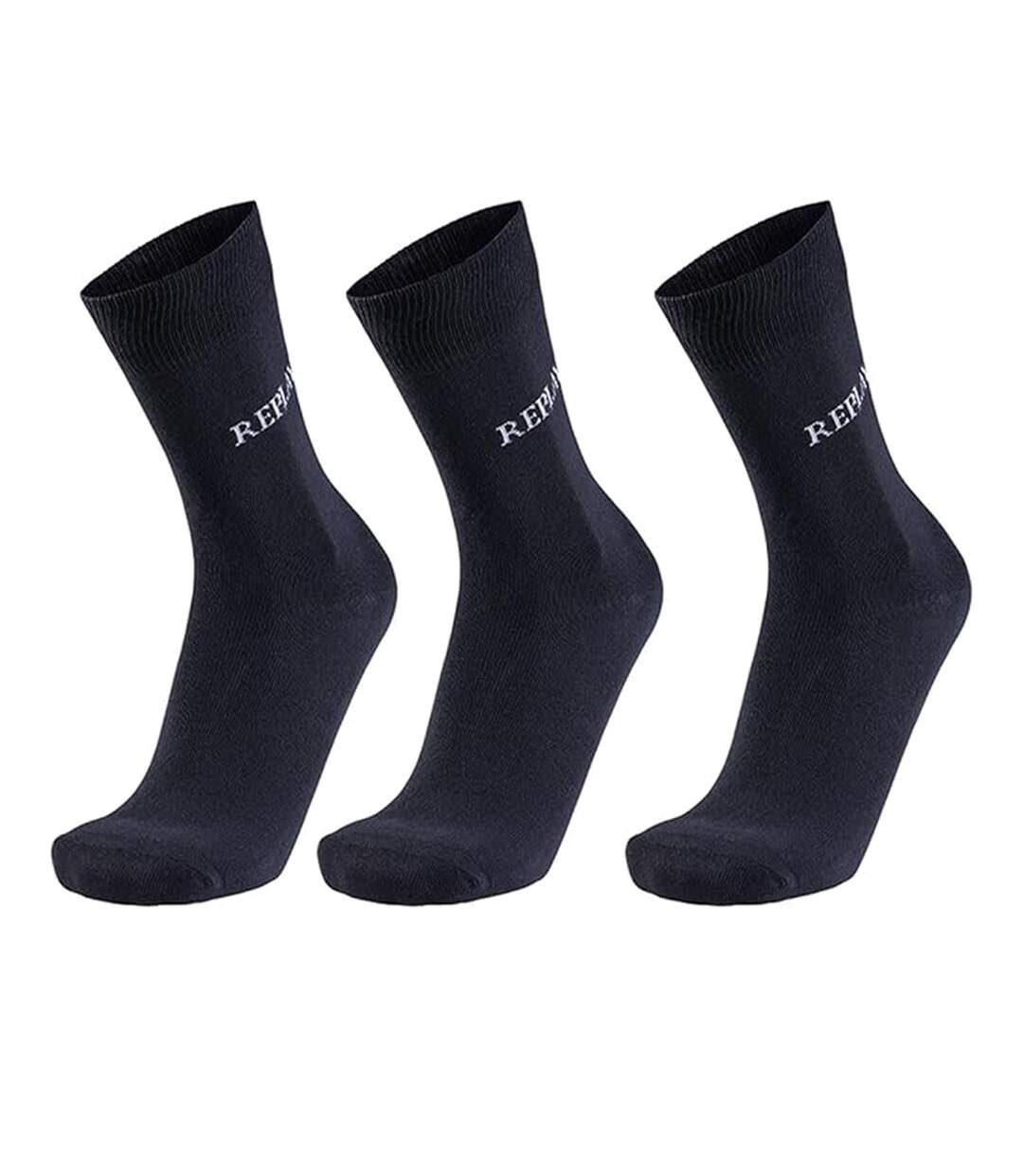 Chaussettes Motif/style Logo Adulte Noir Gris Replay-3