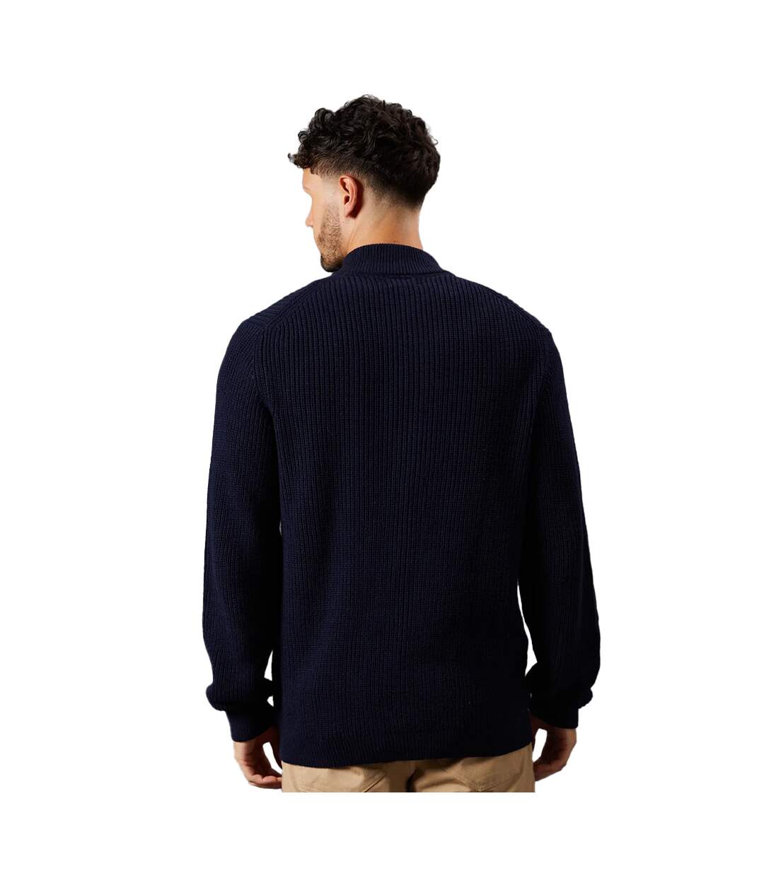 Mens ribbed full zip jacket navy Burton-2