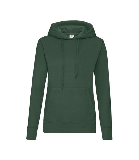 Sweat À Capuche Classic Femme Vert Bouteille Fruit Of The Loom