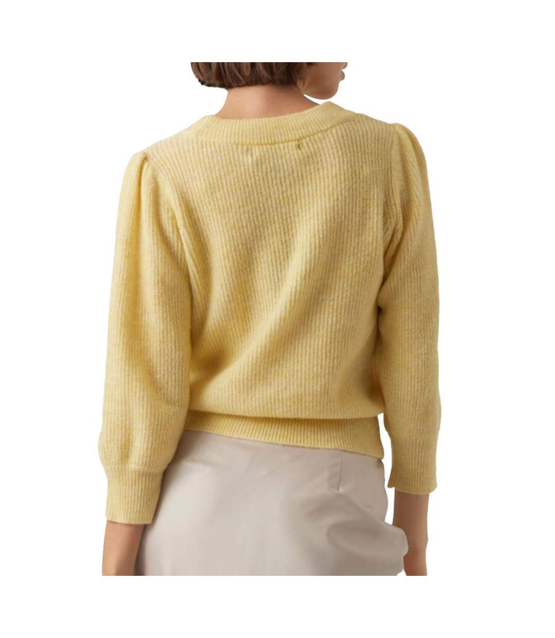 Pull jaune citron femme vero moda vigga - xl-2