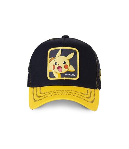 Casquette Capslab trucker Pokemon Pikachu Noir Visière Jaune Capslab
