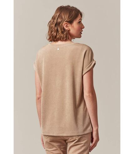 T-shirt femme col V en maille jersey KRIVA