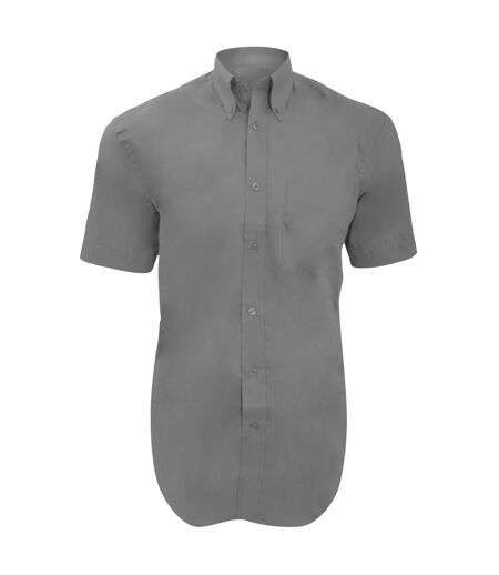 Kustom Kit Mens Short Sleeve Corporate Oxford Shirt (Silver Gray)