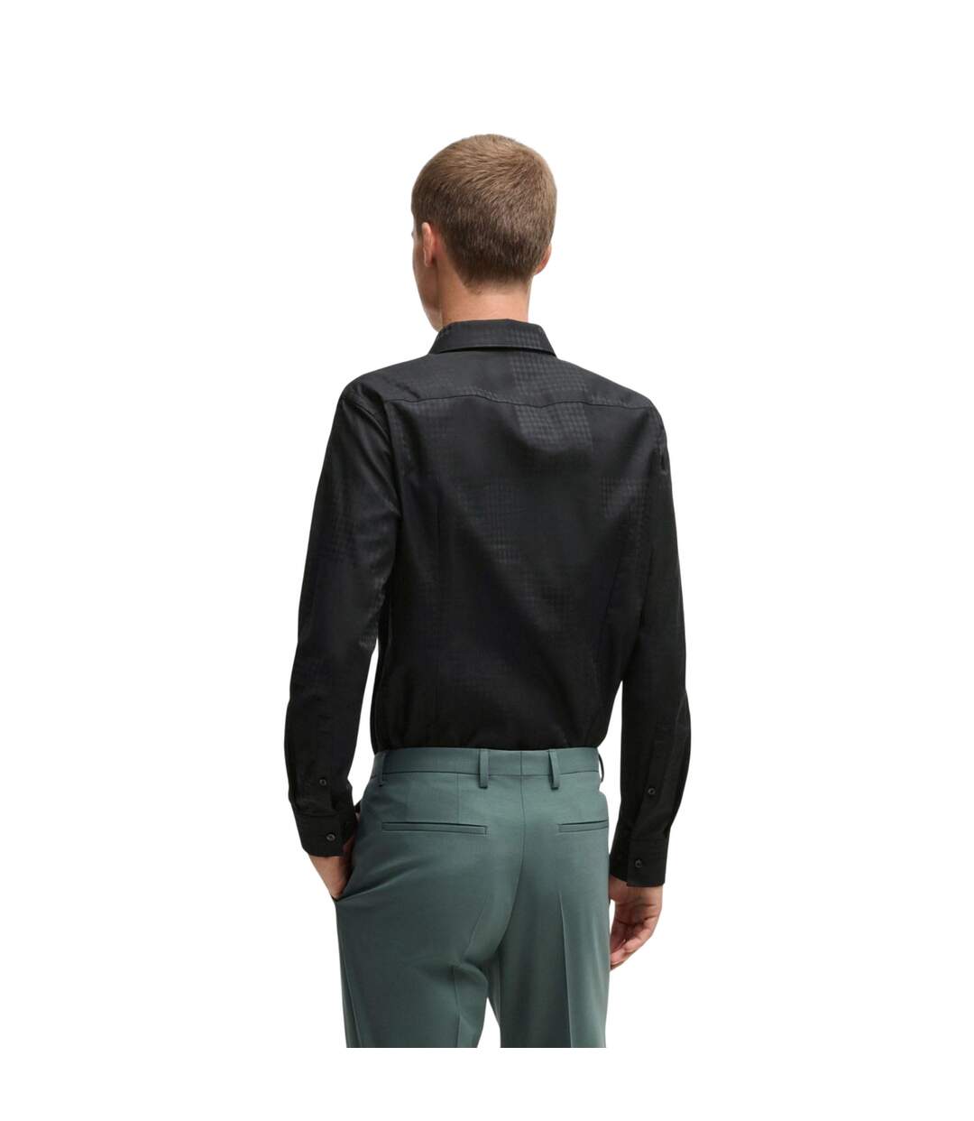 Chemise Style Damier Kenno Homme Noir Hugo-3