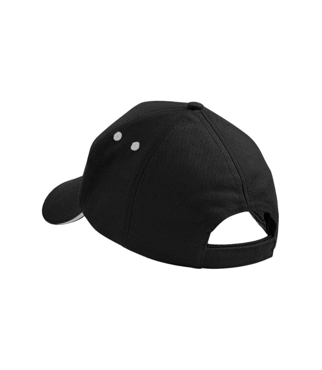 Beechfield Unisex Ultimate 5 Panel Contrast Baseball Cap With Sandwich Peak / Headwear (Pack of 2) (Black/Light Grey) - UTRW6700-2