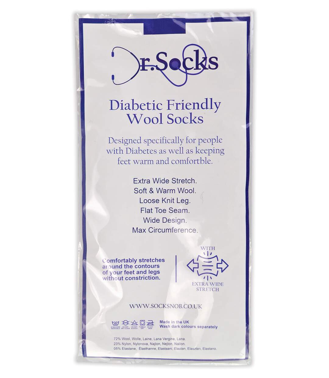 Dr.Socks - Mens Black Wool Diabetic Seamless Socks-2