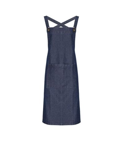 Barista polycotton cross back full apron one size indigo denim Premier