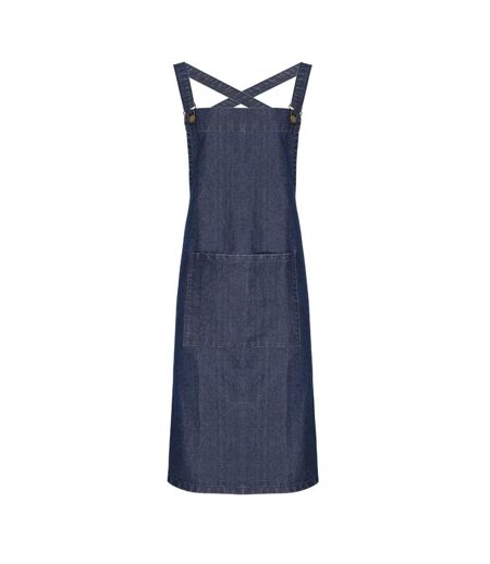 Barista polycotton cross back full apron one size indigo denim Premier