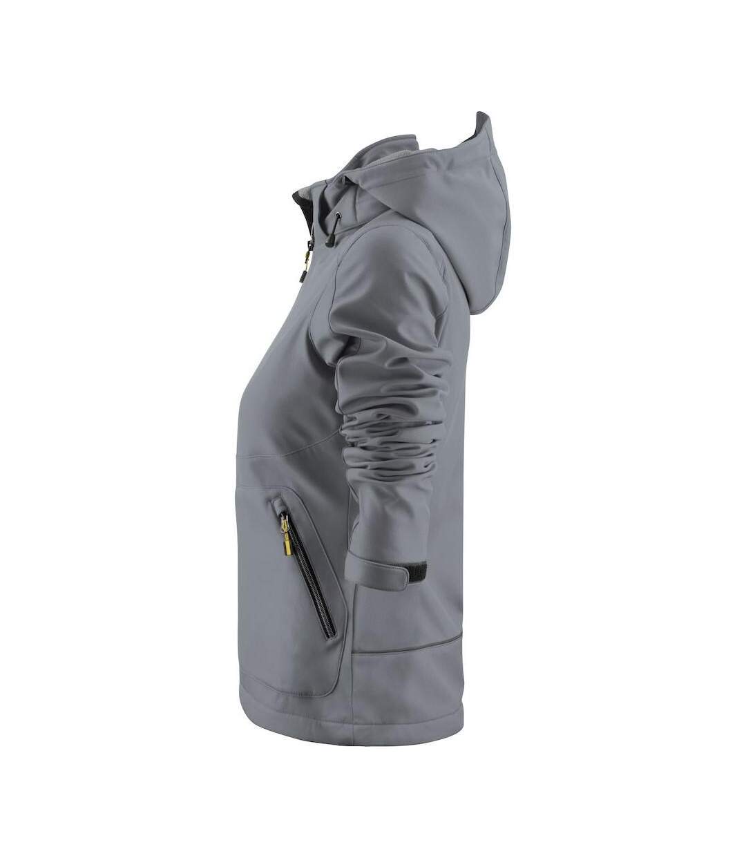 Womens/ladies Karting Soft Shell Jacket Steel Grey Printer-3