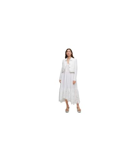 Robe Longue Motif/style Broderie Femme Blanc Imprimé Boss