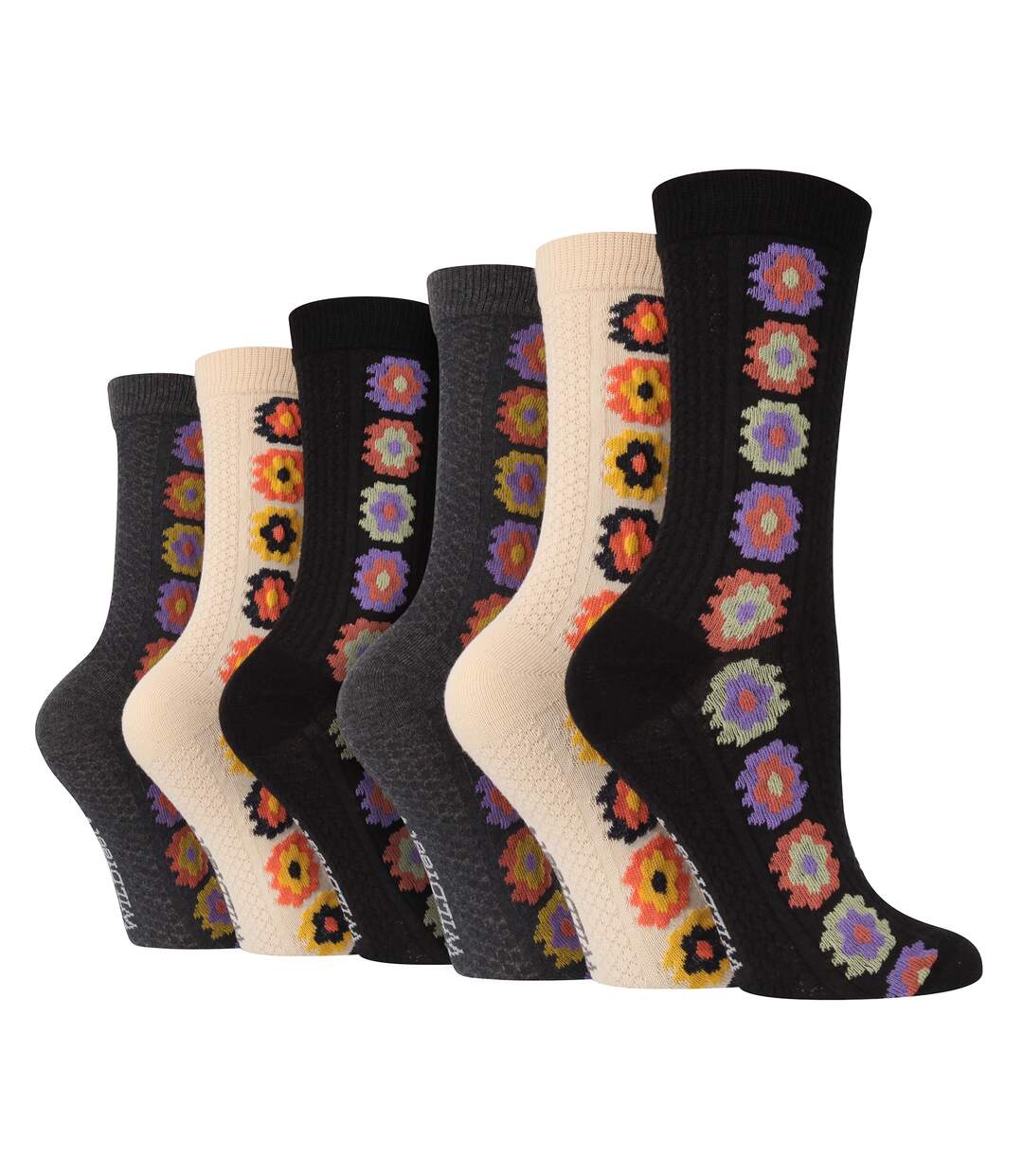 Wildfeet - 6 Paires Femme Chaussettes Tricot | D'Automne pour Bottes-1