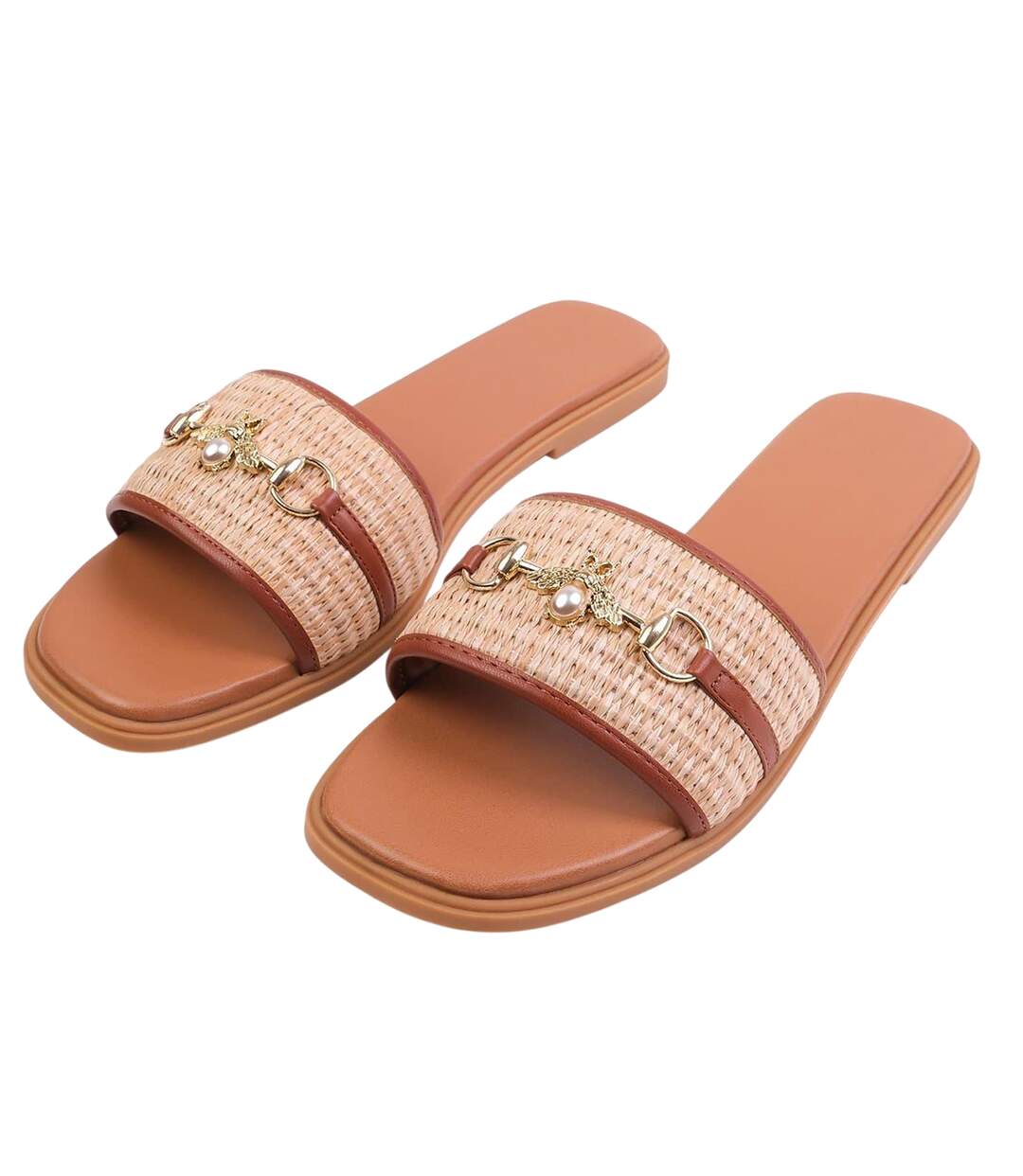 Womens/ladies Harmony Flat Slides Tan Where´s That From-3