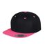 Casquette Ajustable Classic Noir Rose Néon Yupoong-1