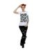 Disney T-shirt en coton quadrillé Mickey Mouse Femme/Femme (Blanc) - UTBI30903-4