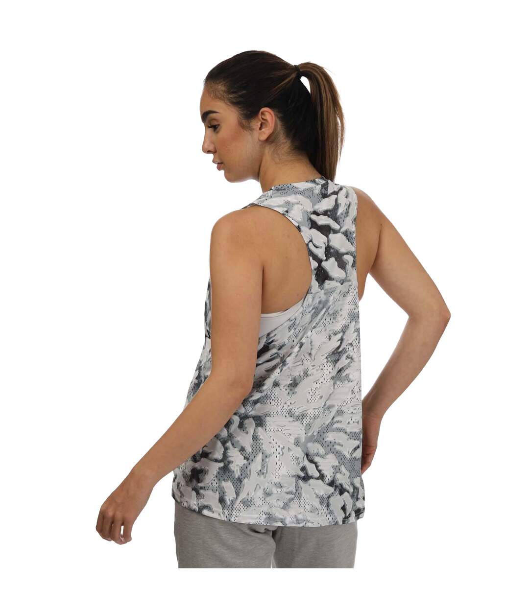 Womens/ladies Fast Graphic Tank Top Grey Adidas-2