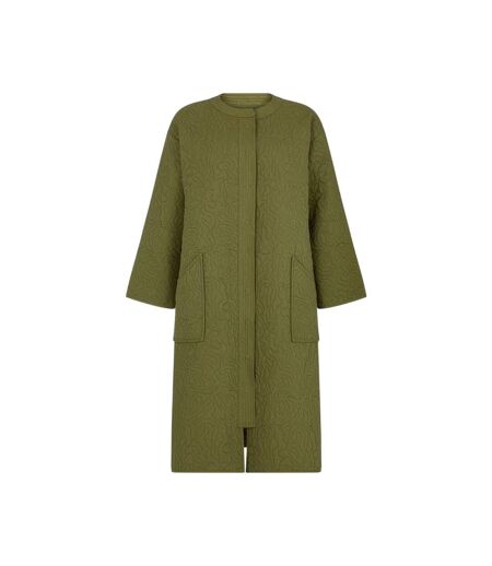 Womens/ladies Heidi Quilted Trench Coat Khaki Green Raffya