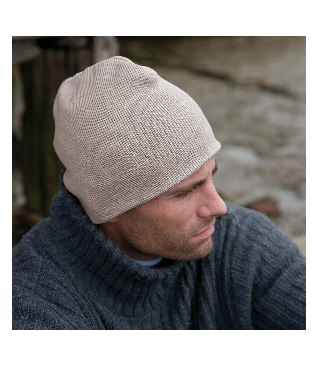 Result Pull On Soft Feel Acrylic Winter Hat (Stone) - UTBC975-3