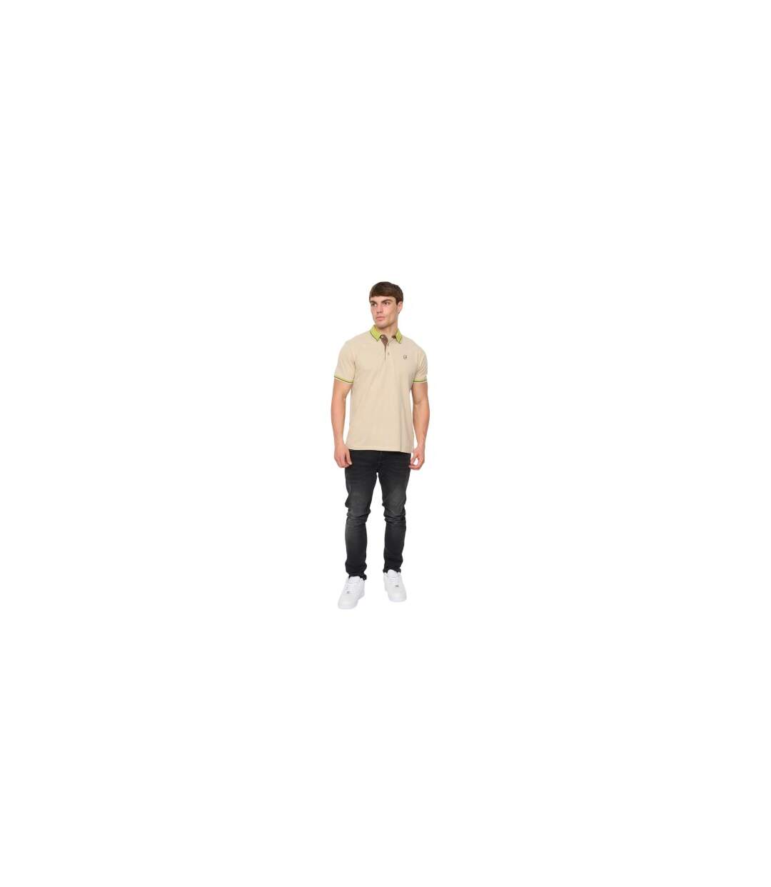 Polo Mettormoore Homme Blanc Cassé Crosshatch-1