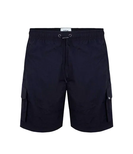 Mens Elasticated Waist Cargo Shorts Black Firetrap