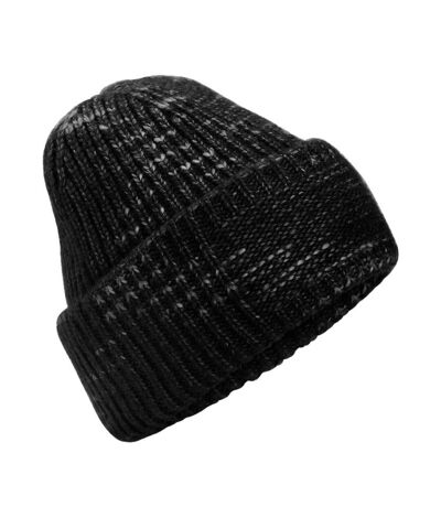 Unisex Adult Patch Chunky Knit Beanie Midnight Haze Beechfield