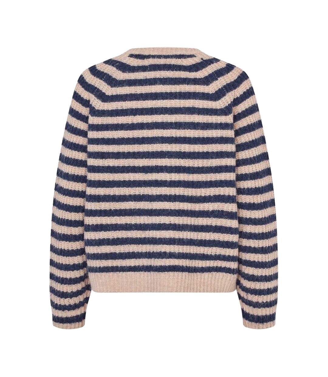 Womens/ladies Striped Cardigan Dark Blue Melange Lollys Laundry-2