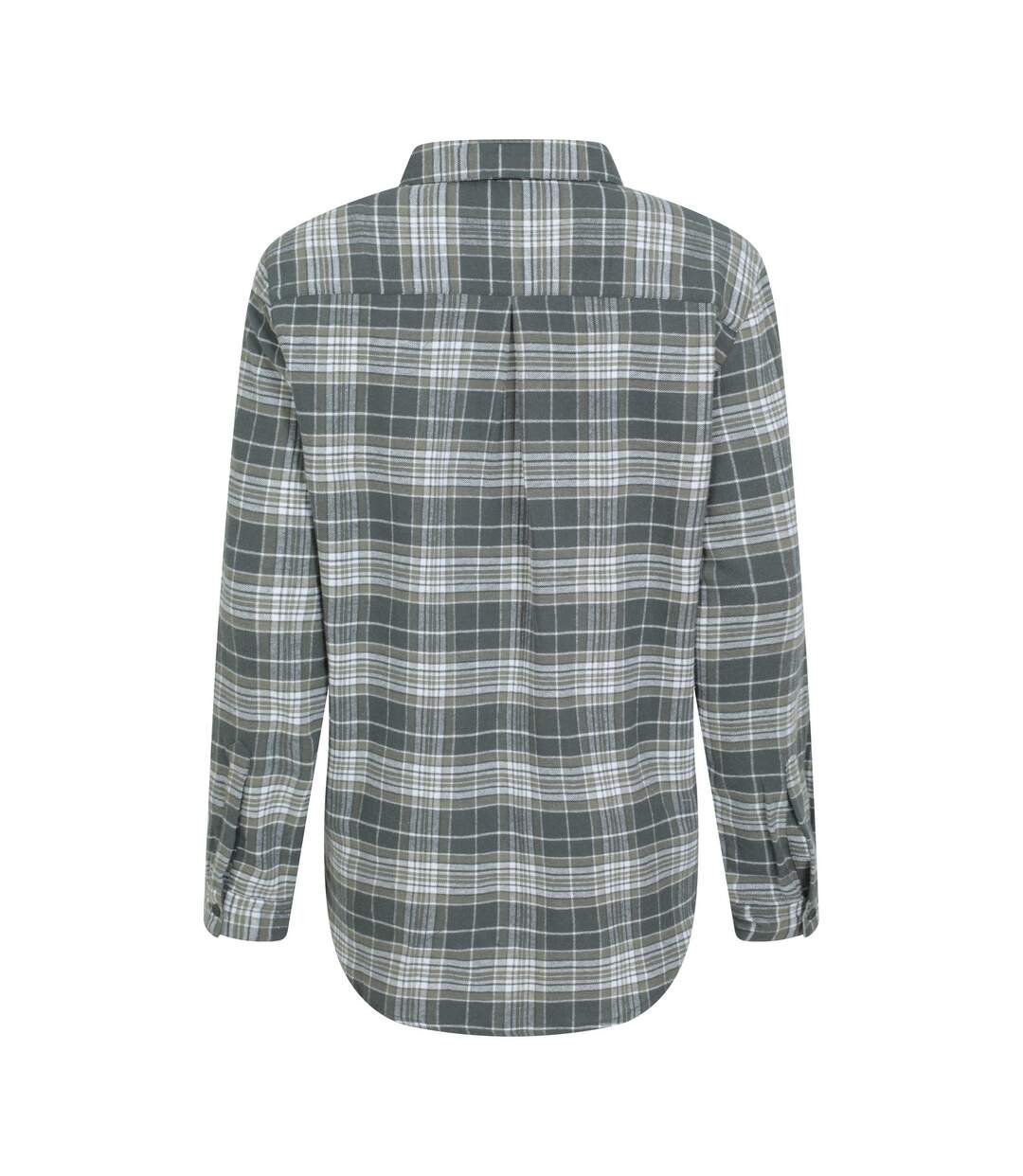 Womens/ladies Balsam Brushed Flannel Longline Shirt Dark Green Mountain Warehouse-2