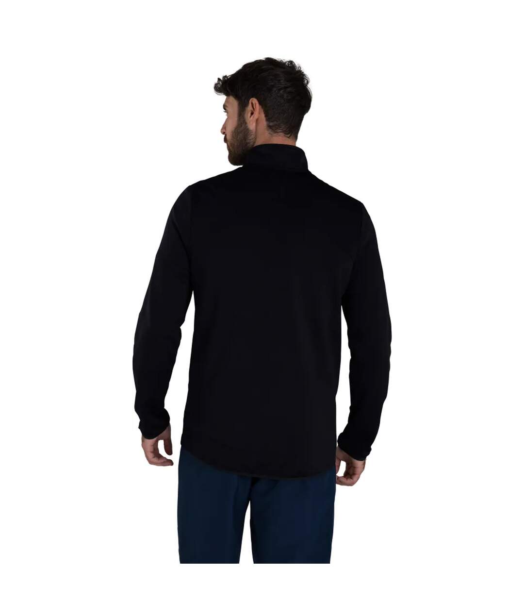 Mens Club Quarter Zip Training Top Black Speedo-3
