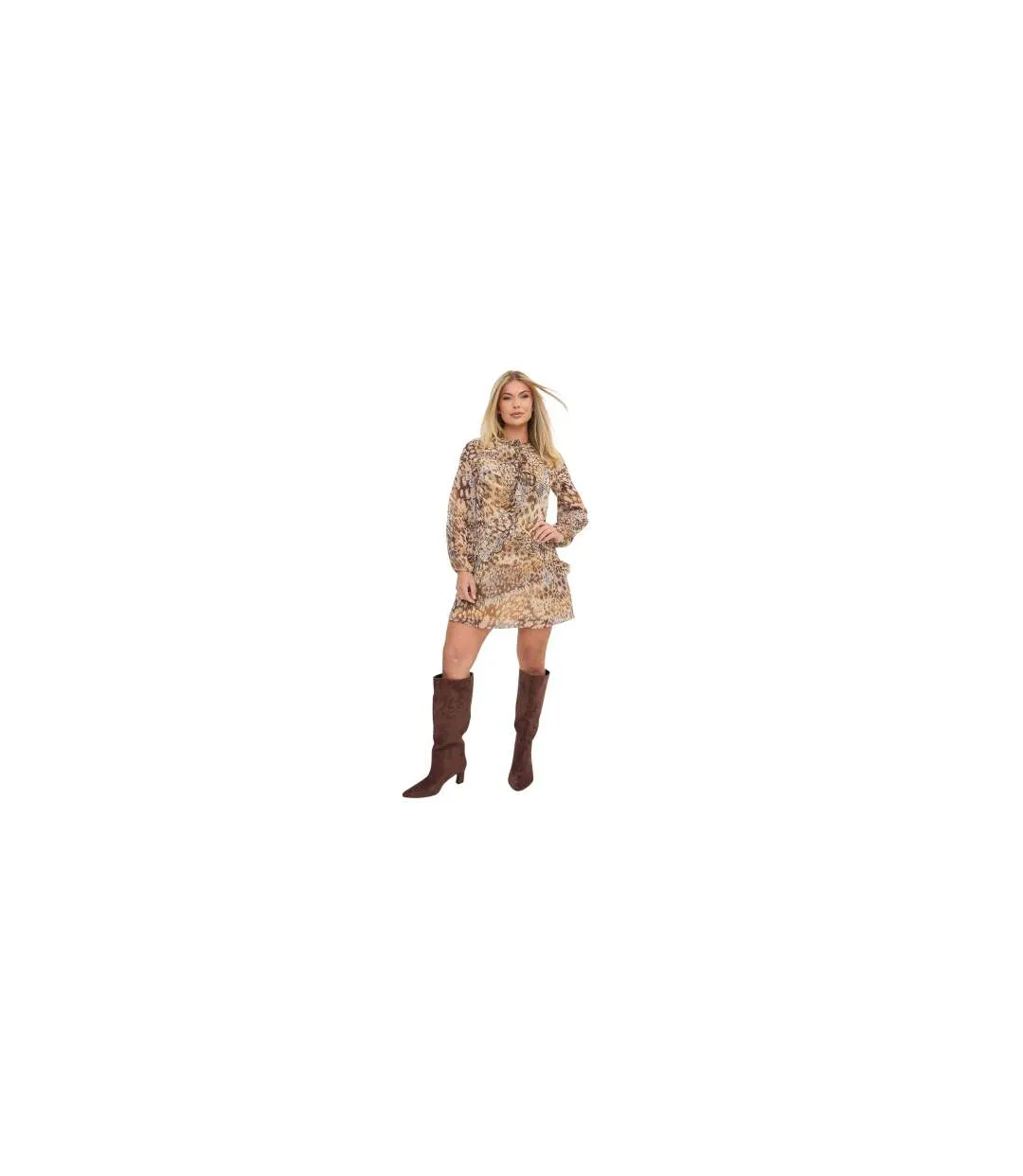 Robe Courte Motif/style Volanté Femme Marron I Saw It First-1