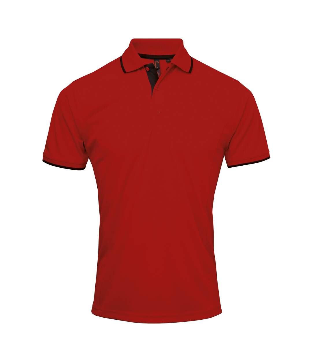 Premier Mens Contrast Coolchecker Polo Shirt (Red/Black) - UTRW5520-1