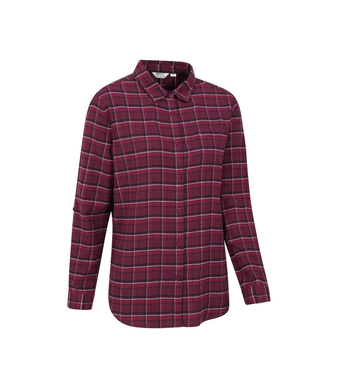 Womens/ladies Balsam Brushed Flannel Longline Shirt Burgundy Mountain Warehouse-4