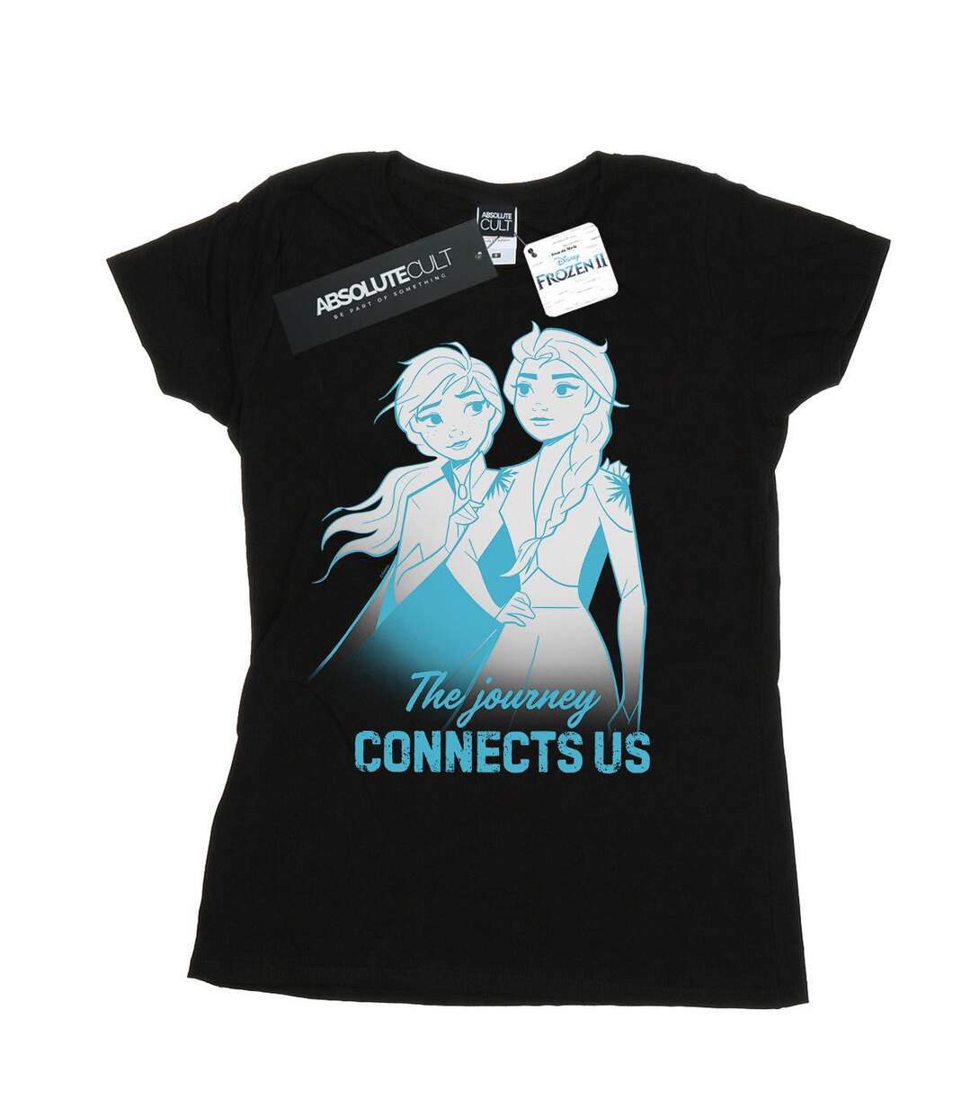 Disney Femmes/Dames Frozen 2 Elsa et Anna The Journey Connects Us - T-shirt en coton (Noir) - UTBI21696-1