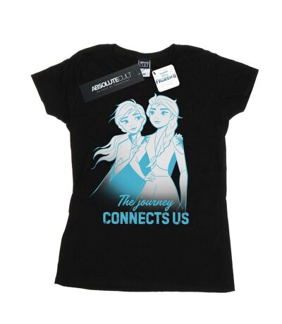 Disney Femmes/Dames Frozen 2 Elsa et Anna The Journey Connects Us - T-shirt en coton (Noir) - UTBI21696