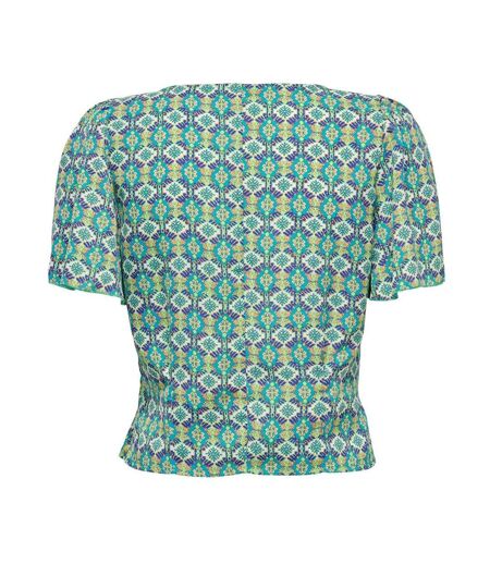 Blouse Verte/Blanche à Motifs Femme Only Alma - XS