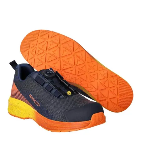 Womens/ladies Footwear Customised Safety Shoes Dark Navy Bright Orange Mascot