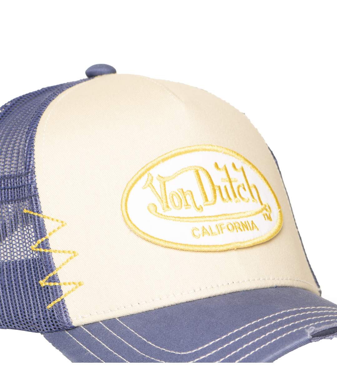 Casquette trucker avec filet effet usé et patch brodé Used Vondutch-3