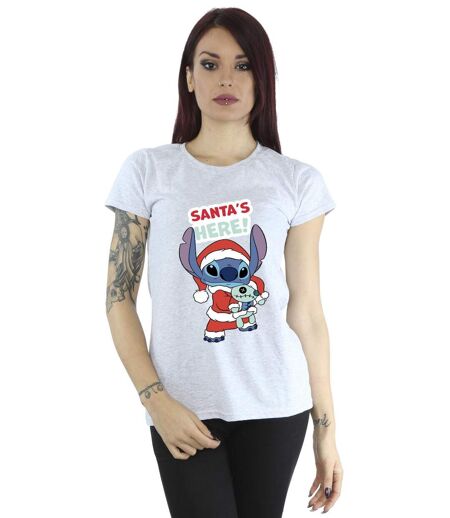 Disney Femmes/Les femmes Lilo & Stitch Santa's Here - T-shirt en coton (Gris sportif) - UTBI26052