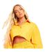 Womens/ladies Cotton Cropped Long-sleeved Shirt Orange Missy Empire-3