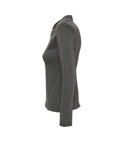 SOLS Womens/Ladies Majestic Long Sleeve T-Shirt (Dark Gray)