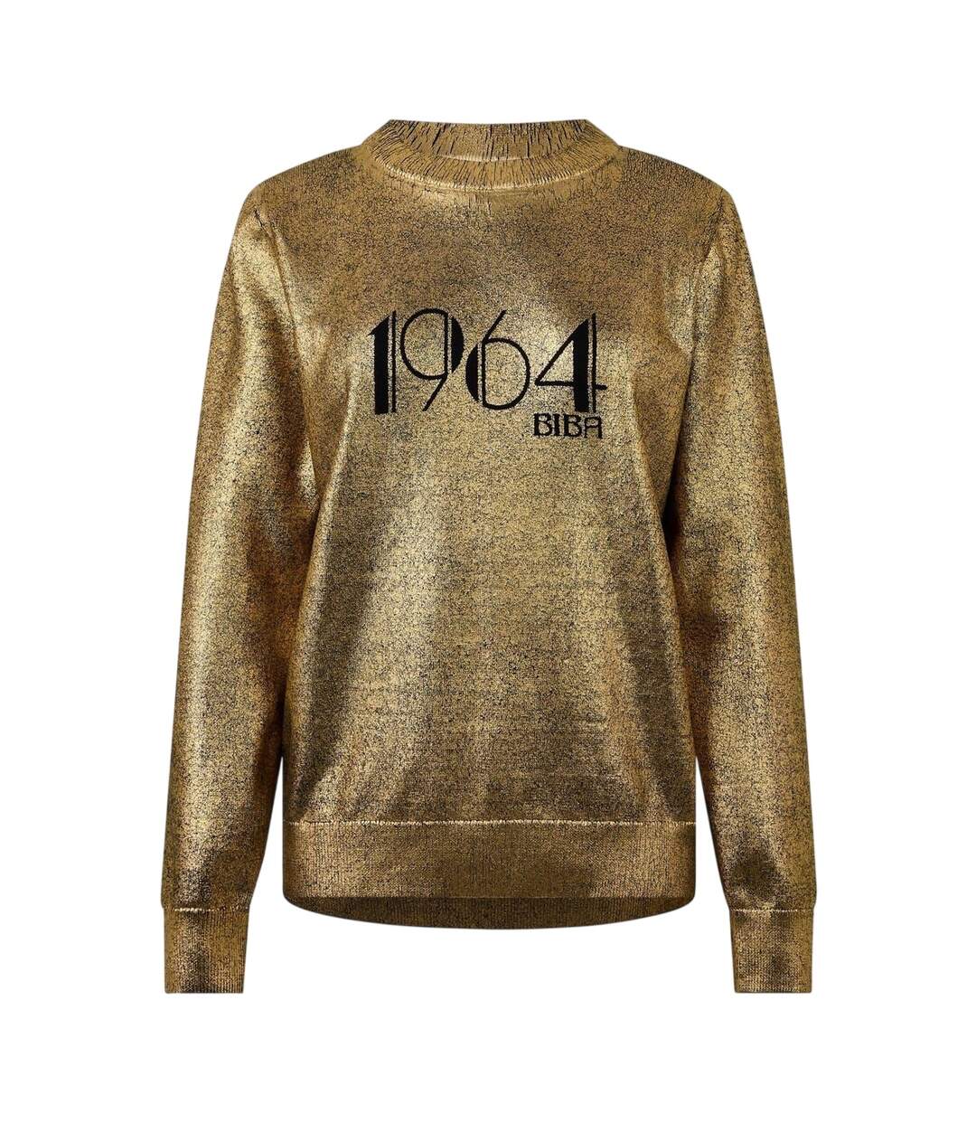 Sweat Motif/style Métallisé Femme Jaune Or Biba-2