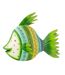 Statuette Déco Poisson en Métal Tom 34cm Vert-1