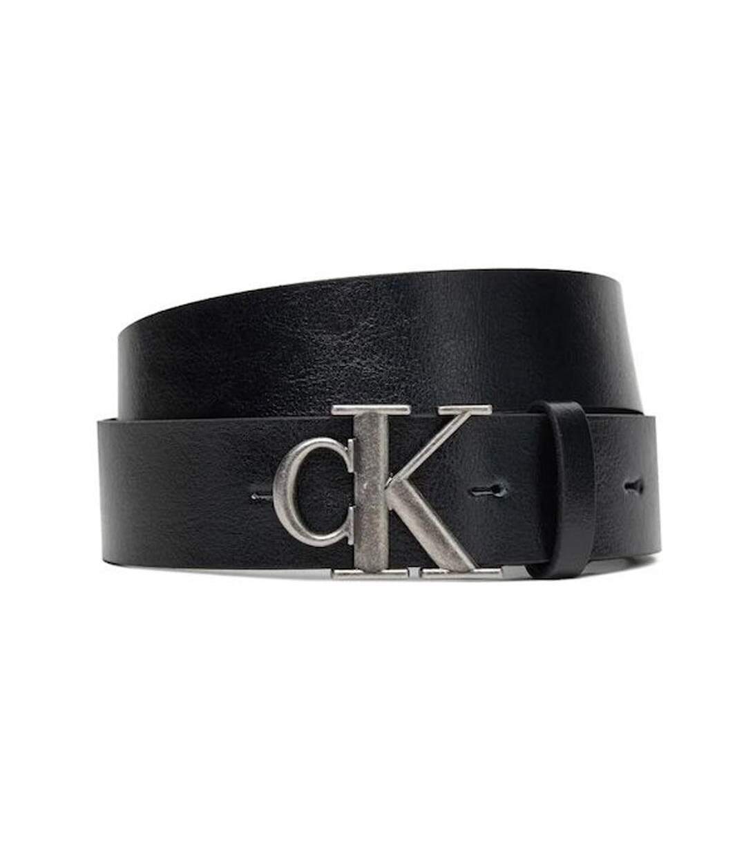 Ceinture noir/argent homme calvin klein jeans ck buckle tumbled 35-1